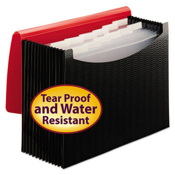 Smead® 12-pocket Poly Expanding File, 0.88" Expansion, 12 Sections, 1-6-cut Tab, Letter Size, Black-red freeshipping - TVN Wholesale